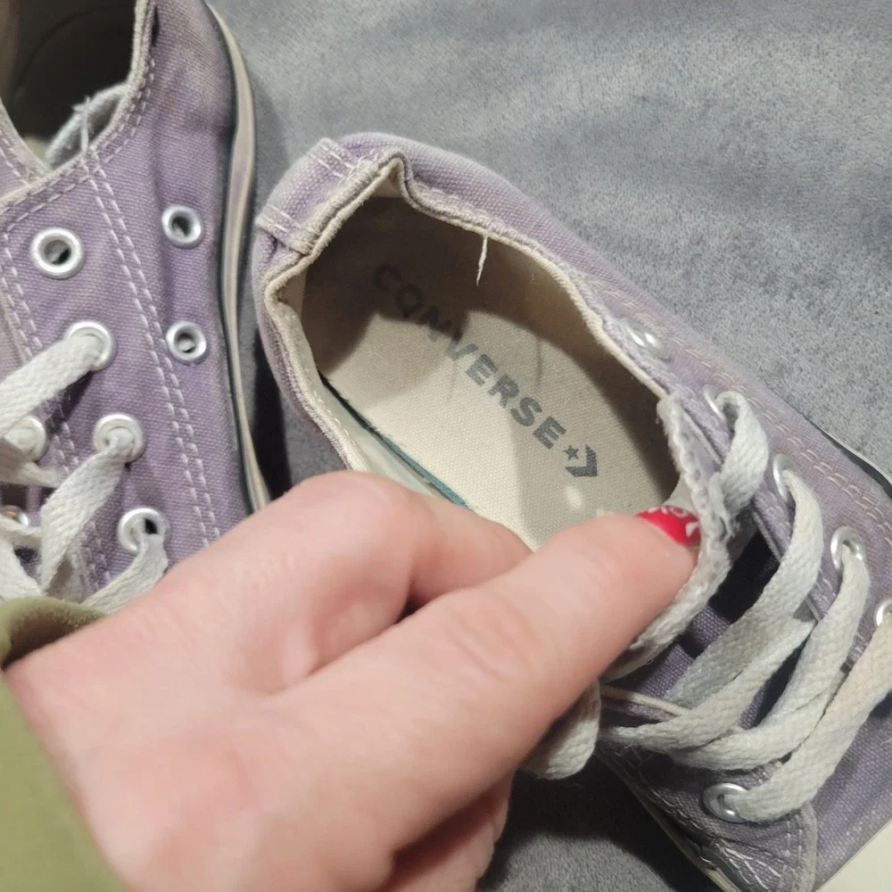 Converse Chuck Taylor All Star Low Top Purple Canvas‎ Junior Kids Shoes Size 12